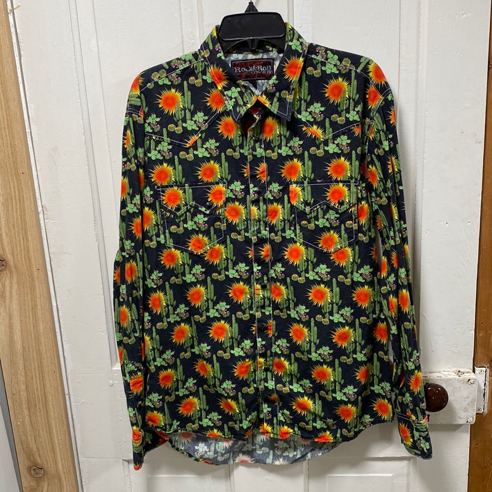 Rock & Roll Cowboy Snap Shirt Size Large